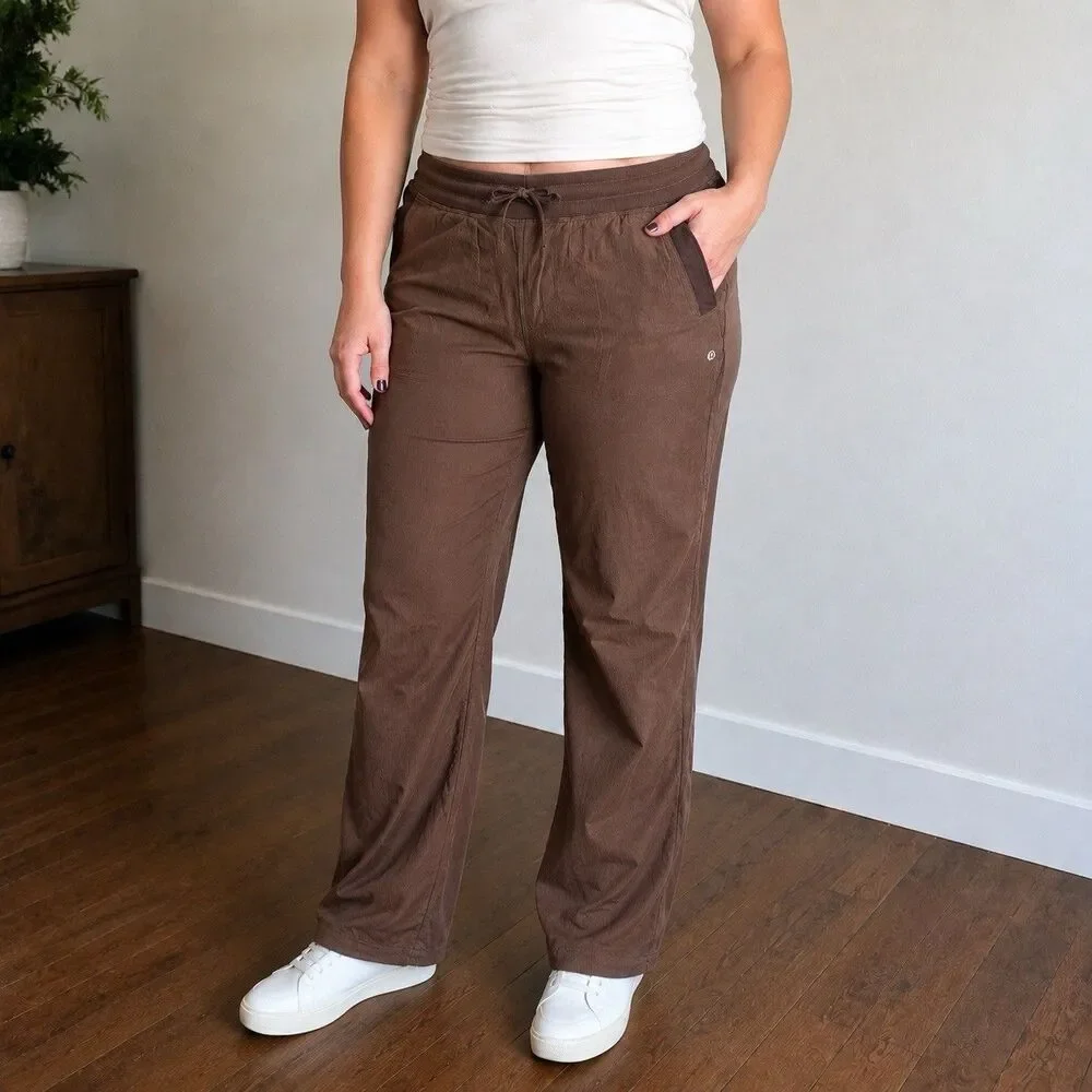 Lululemon Dance Studio Mid-Rise Pants Women 14 Walnut Crunch Brown 31”